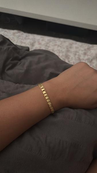 Joma Jewellery Bracelet Bar Heart Chain Bracelet In Gold Plating
