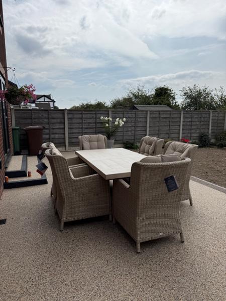Chedworth rectangle 6 seat dining set sandstone & cover