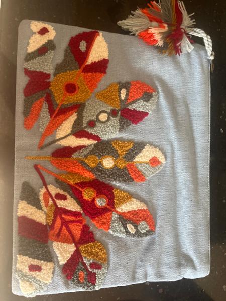 Men's Blue Pluma Embroidered Cotton Pouch Culture Vulture
