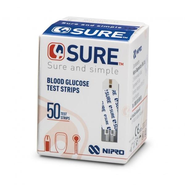 4Sure Blood Glucose Test Strips 50s