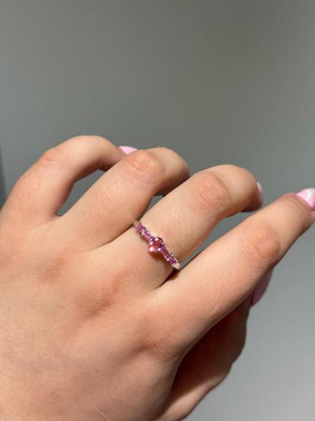 Size R to S 0.93ct Mozambique Pink Sapphire Sterling Silver Ring