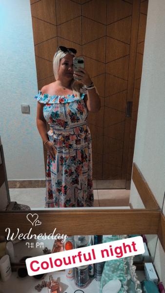 Womens Pink Floral Tile Maxi Skirt