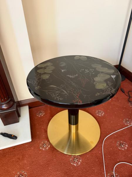 Tabilo Cava Black & Gold Small Round Coffee Table Base - (h) 480mm