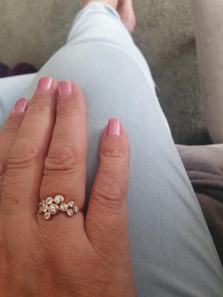 Size P to Q 1.05cts White Zircon 9K Gold Tomas Rae Ring
