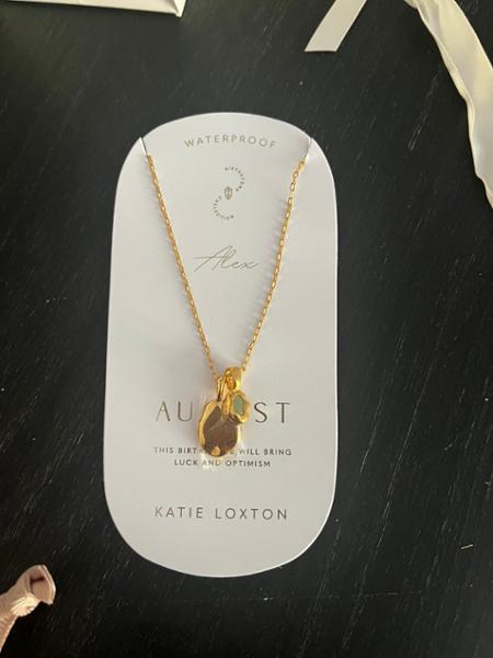 'August' Waterproof Gold Birthstone Necklace
