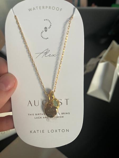 'August' Waterproof Gold Birthstone Necklace