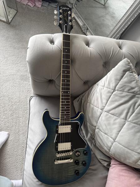 Epiphone Inspired by Gibson Les Paul Special Double Cut Figured Electric Guitar in Ocean Water