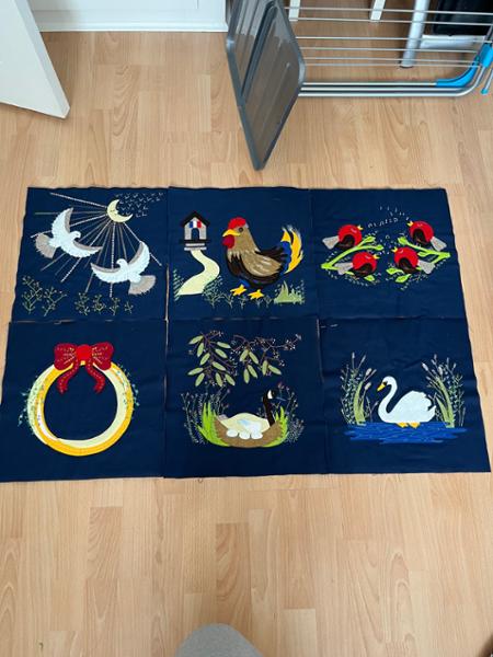 Delphine Brooks Navy 12 Days of Christmas BOTM Blocks 4-6 Kit: Instructions & Fabric (0.5m)