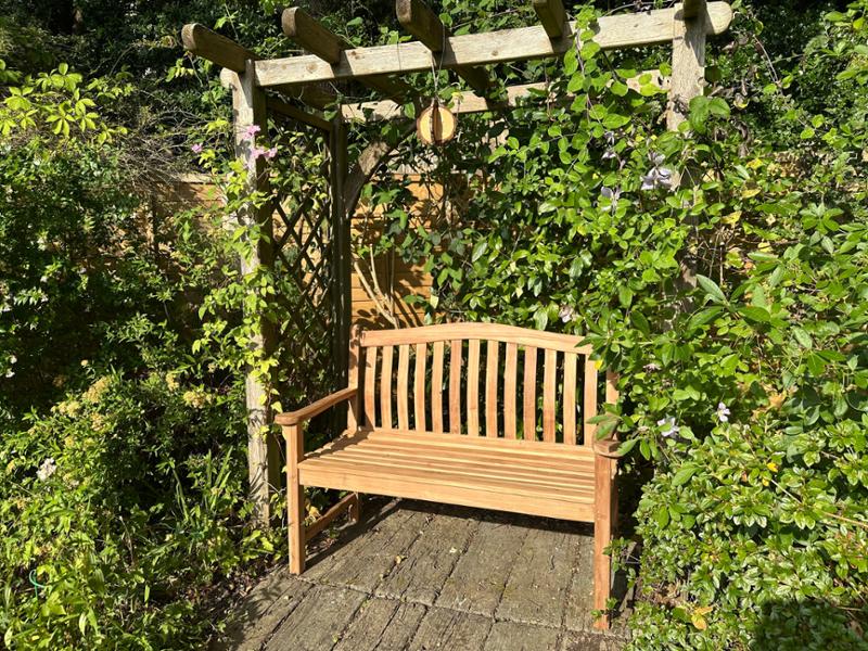 Turnberry Flat Arm Teak Bench 2 Seater 1.2m
