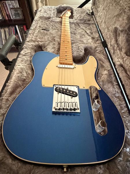 Second Hand Fender American Ultra Telecaster Electric Guitar In Cobra Blue 594