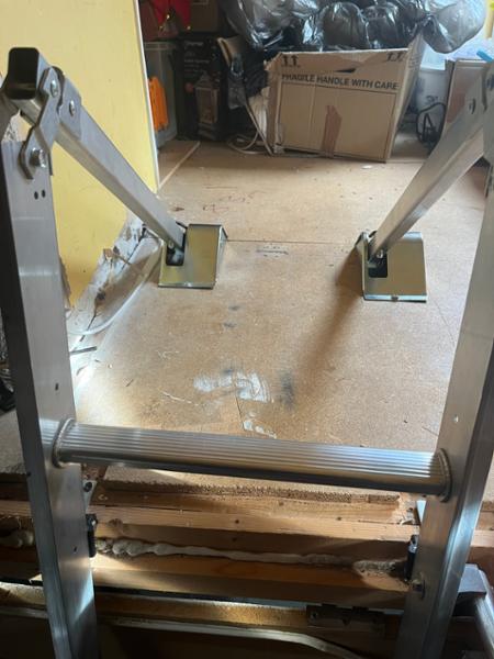 Loft ladder pivot extension arms.