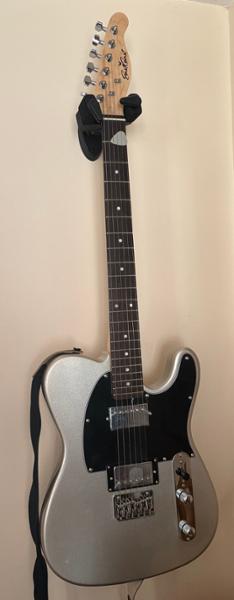 EastCoast T2 Dual Humbucker Electric Guitar in Slick Silver with Rosewood Fretboard