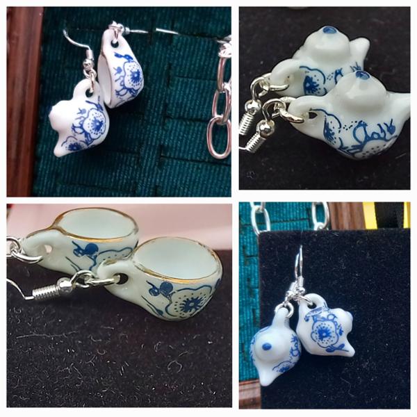 Porcelain Teacup Beads, Approx 16-17x9-10mm, 5pcs