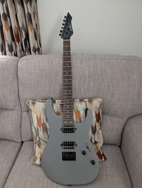 EastCoast MT1 Electric Guitar in Satin Stone Grey with Rosewood Fretboard