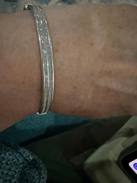 Sterling Silver Altro Double-Strip Stardust Bangle 8.80g