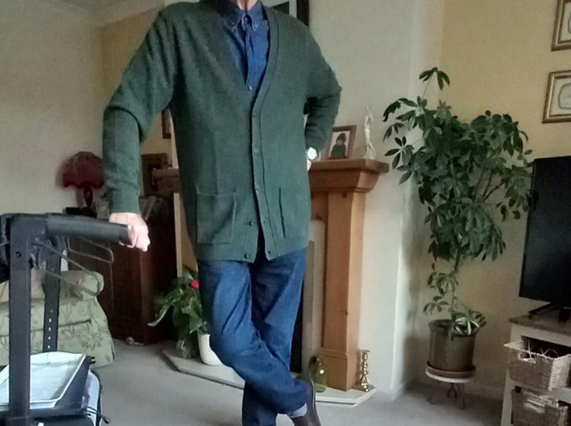 Mens Lambswool V Neck Cardigan