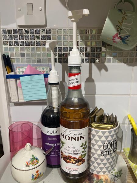 Monin Sugar Free Hazelnut Flavouring Syrup (1 Litre) Zero Calories Vegan Halal Made in France