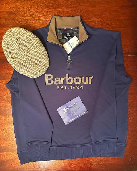 Barbour Mens Fosse Half Zip Sweatshirt Navy