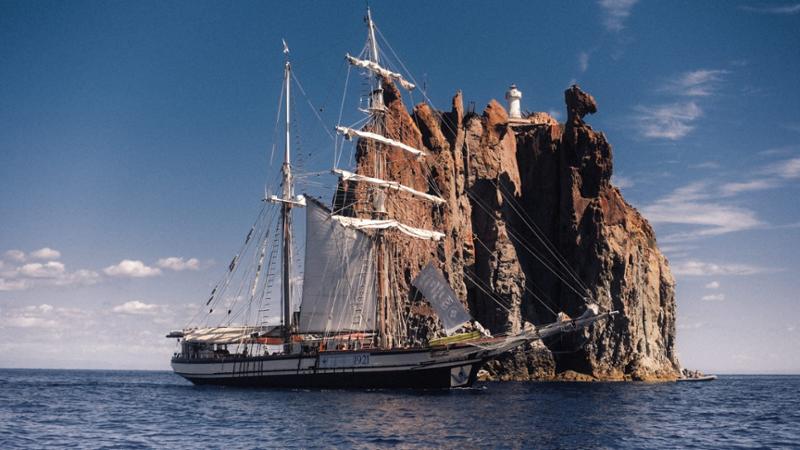 Historic Tall Ship Sailing in Italy’s Aeolian Islands