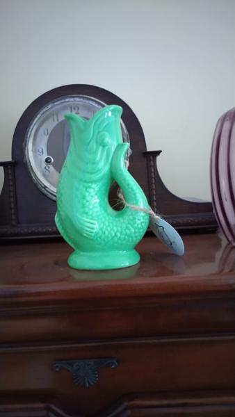 Green Ceramic Fish Vase
