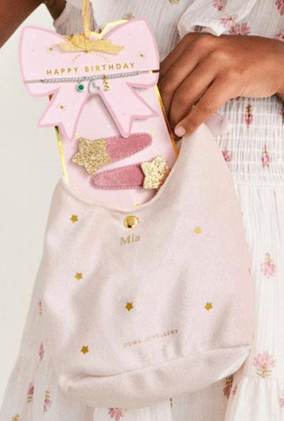 Kids' Bow Bag and A Little 'Happy Birthday' Bracelet Gift Set in Silver Plating