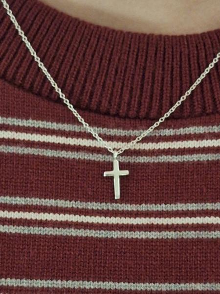 Sterling Silver Small Cross Pendant Necklace