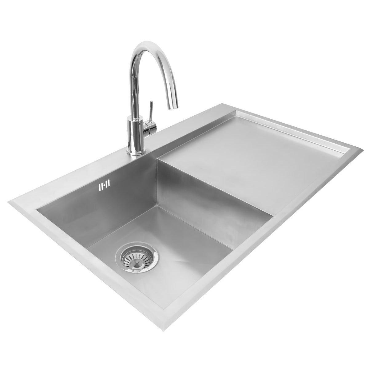 Valle Richmond 860x510mm Right Hand Single Bowl Compact Kitchen Sink Valle Richmond 860x510mm Right Hand Single Bowl Compact Kitchen Sink