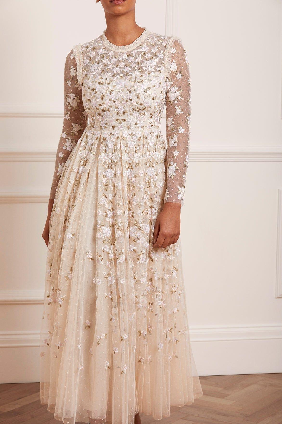 Needle and Thread Camellia Ditsy Ankle Gown Champagne - Size 6 Reviews |  Needle & Thread Reviews | Feefo