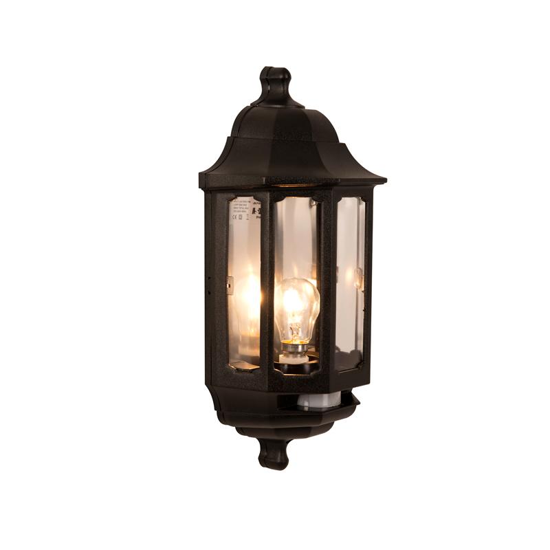 Asd Coach Half Lantern Outdoor Wall Light With Pir Sensor