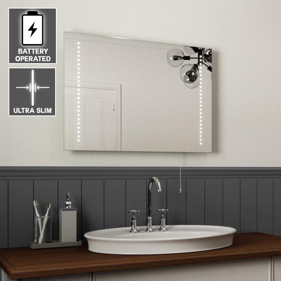 Battery Operated Bathroom Mirror Light Bathroom Mirrors And Wall