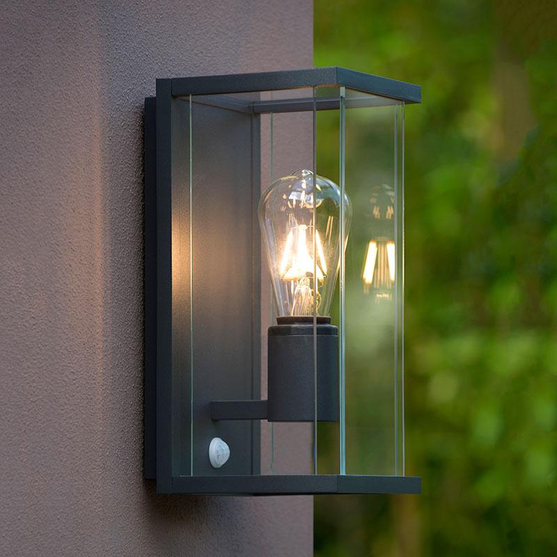 Lucide Claire Half Lantern Outdoor Wall Light With Pir Sensor Lucide Claire Half Lantern Outdoor Wall Light With Pir Sensor Anthra