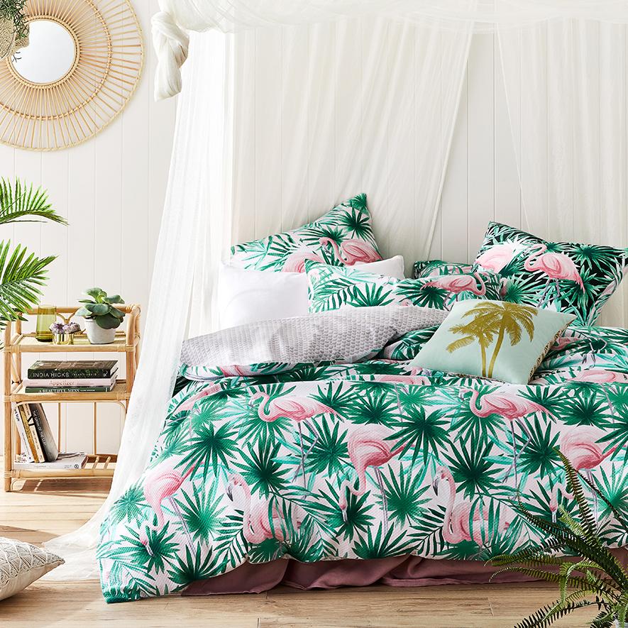adairs flamingo quilt cover