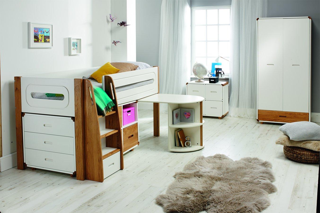 Stompa Radius Midsleeper With Pull Out Desk Chest And Cube Unit