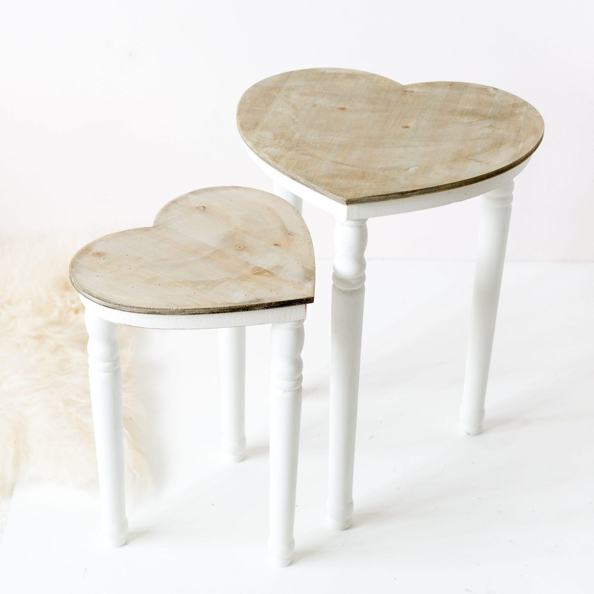 Set of Two Shabby Chic Heart Tables anmeldelser Love Unique Home Gifts anmeldelser Feefo
