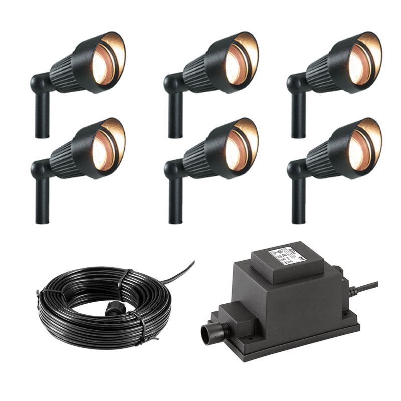 Techmar Plug And Play Focus Garden Spotlight Kit 6 Techmar Plug And Play Focus Garden Spotlight Kit 6