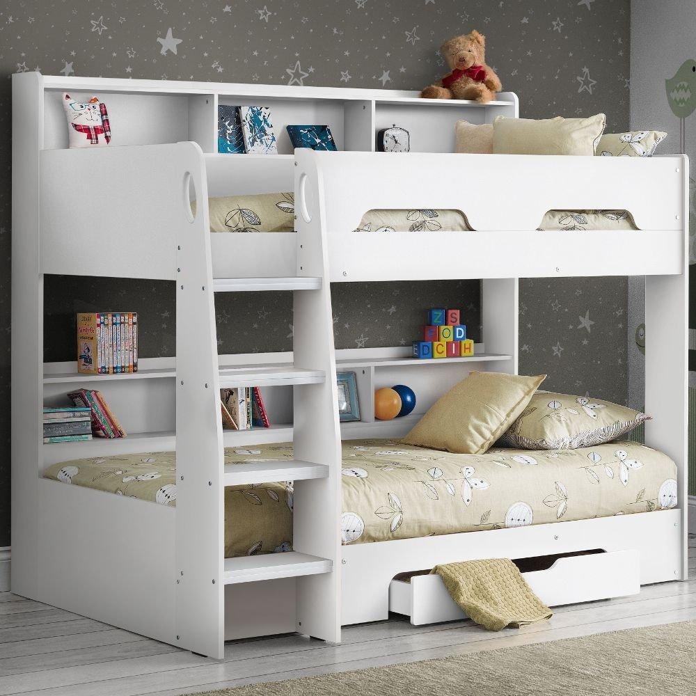Orion White Wooden Storage Bunk Bed Frame Only 3ft Single